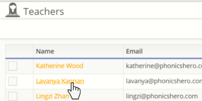 list of teachers