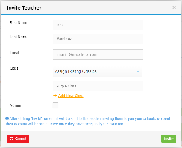 invite pop up form